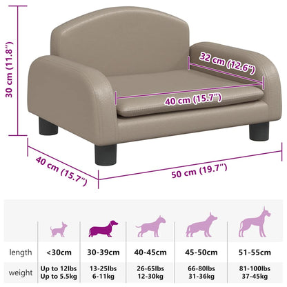 Hundebett Cappuccino-Braun 50x40x30 cm Kunstleder