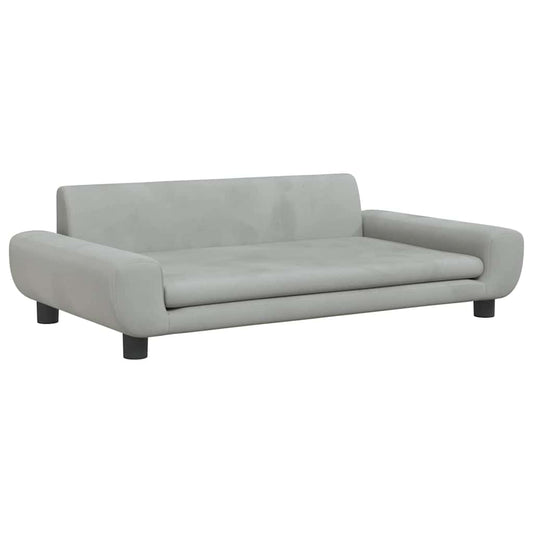 Hundebett Hellgrau 100x54x33 cm Samt