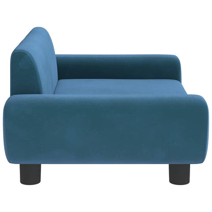 Hundebett Blau 70x45x33 cm Samt