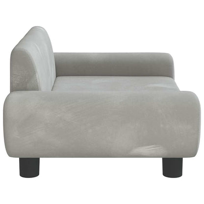 Hundebett Hellgrau 70x45x33 cm Samt