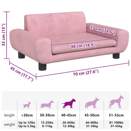 Hundebett Rosa 70x45x33 cm Samt