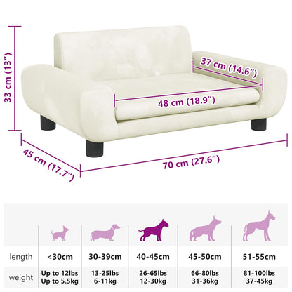 Hundebett Creme 70x45x33 cm Samt