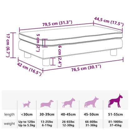 Hundebett mit Verlängerung Braun 100x50x30 cm Samt