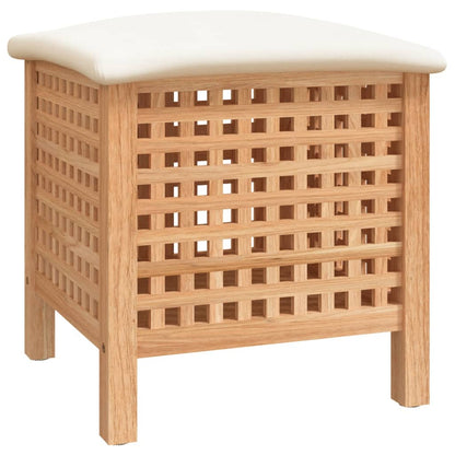 Badeværelse skammel 48x47,5x52 cm massivt valnøddetræ