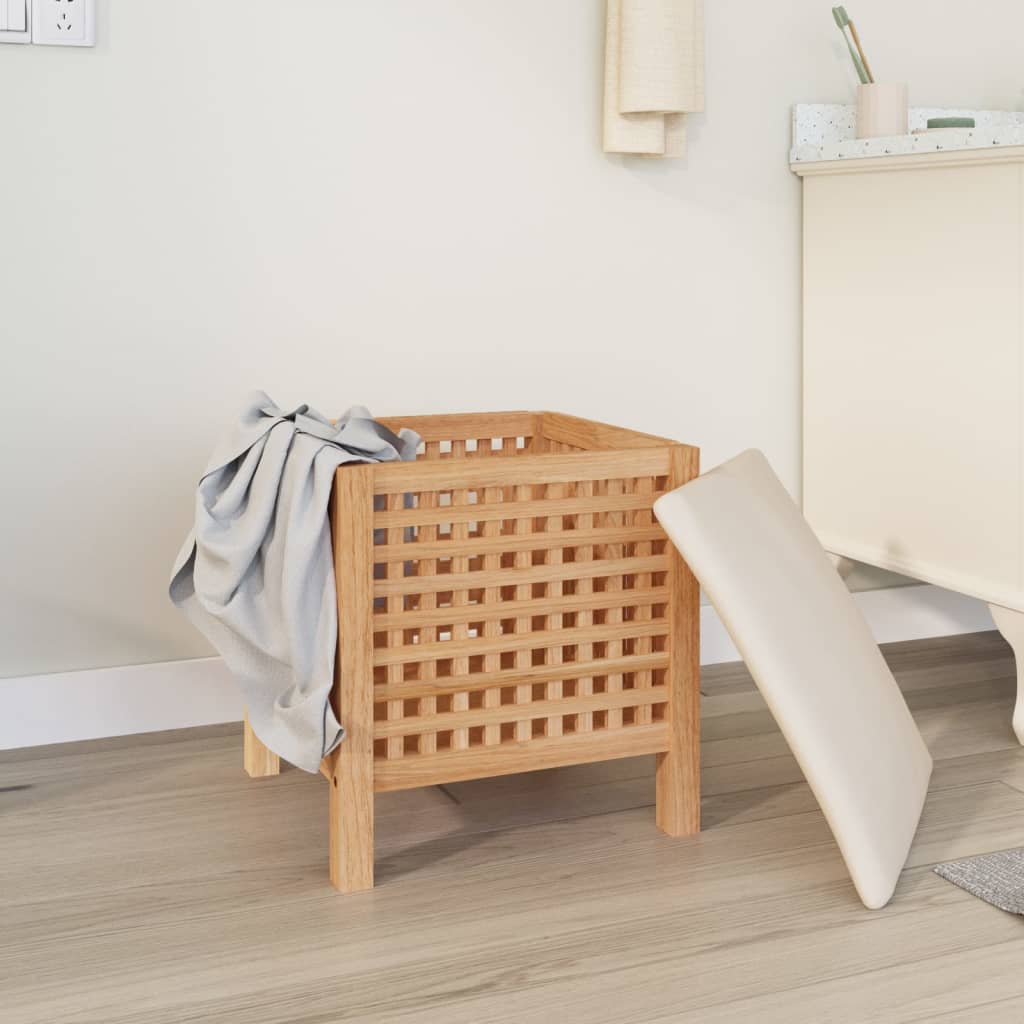 Badeværelse skammel 48x47,5x52 cm massivt valnøddetræ