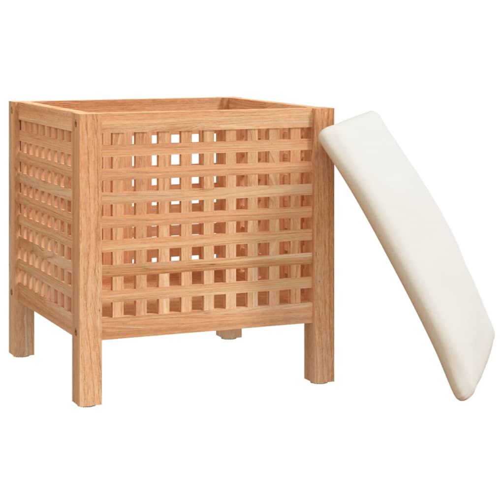 Badeværelse skammel 48x47,5x52 cm massivt valnøddetræ