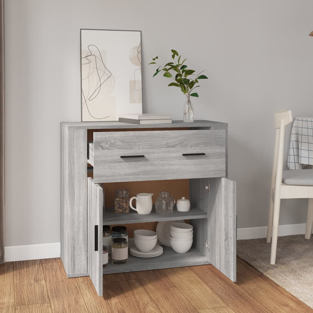 Sideboard Grau Sonoma 80x33x70 cm Holzwerkstoff