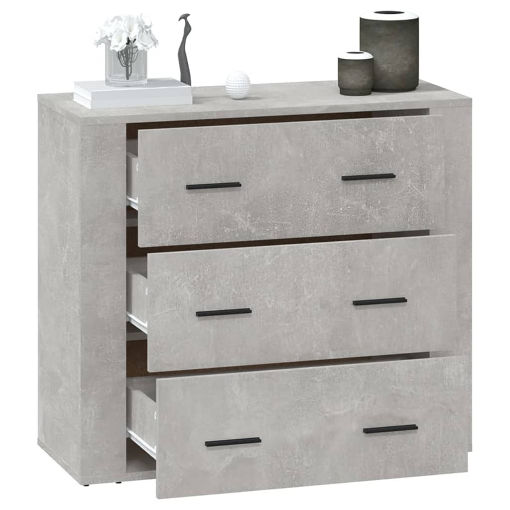 Sideboard Betongrau 80x33x70 cm Holzwerkstoff