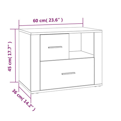 Nachttisch Grau Sonoma 60x36x45 cm Holzwerkstoff