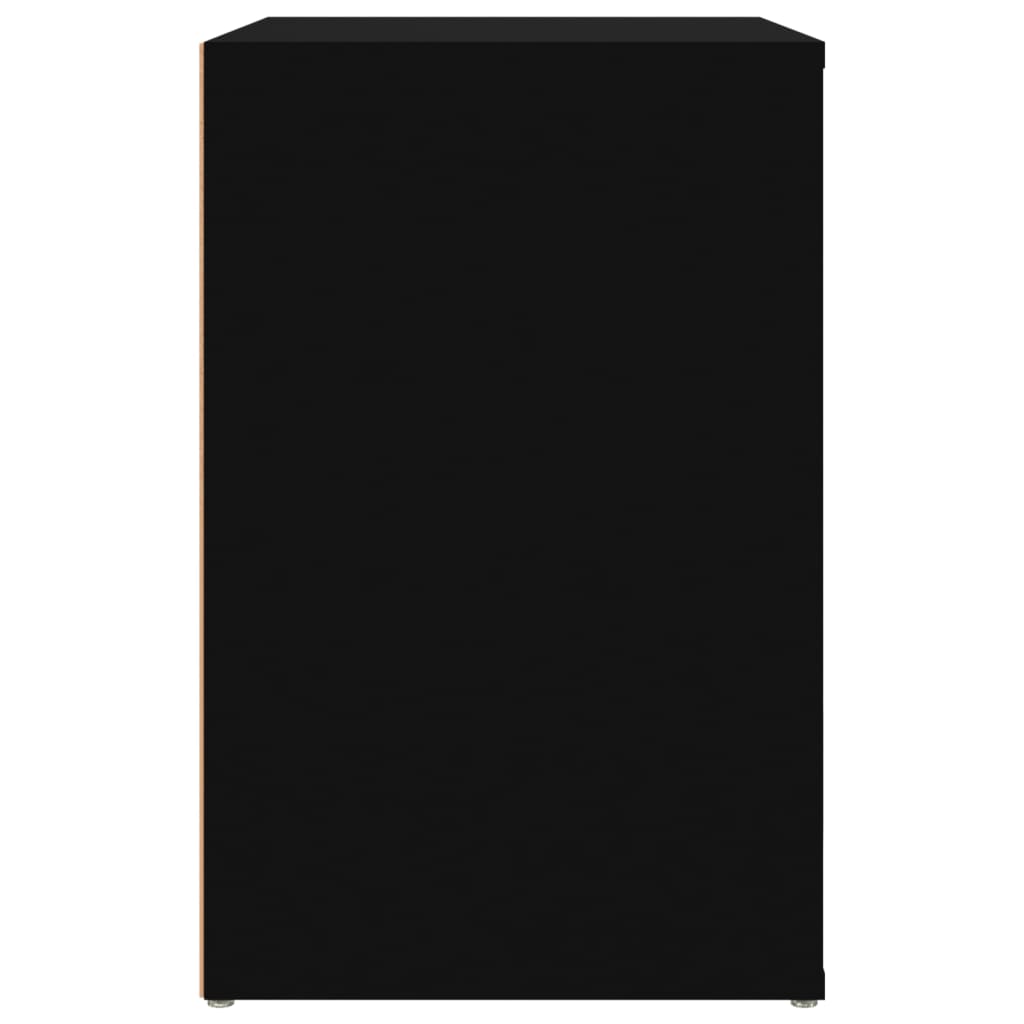 Skoskab Sort 130x35x54 cm Træ Materiale