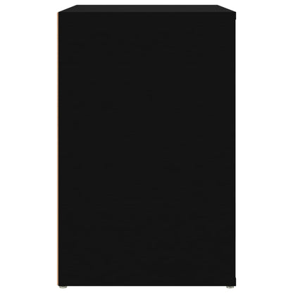Skoskab Sort 130x35x54 cm Træ Materiale