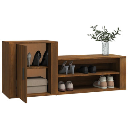Skoskab Brun Eg Look 130x35x54 cm Træmateriale