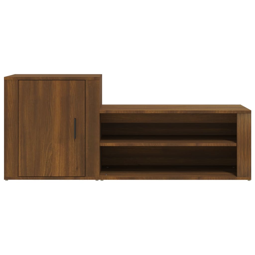 Skoskab Brun Eg Look 130x35x54 cm Træmateriale