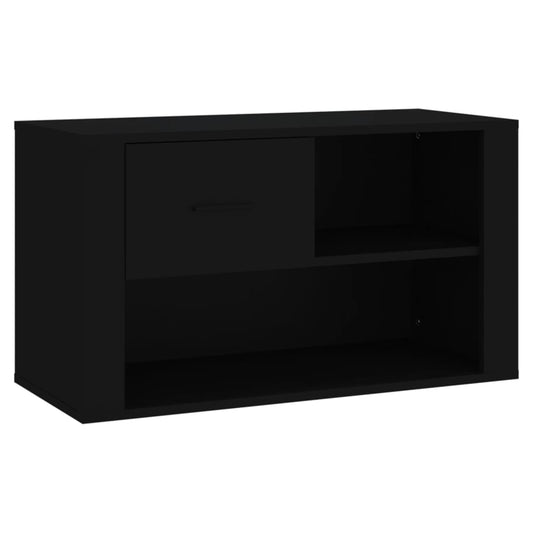 Skoskab Sort 80x35x45 cm Træ Materiale
