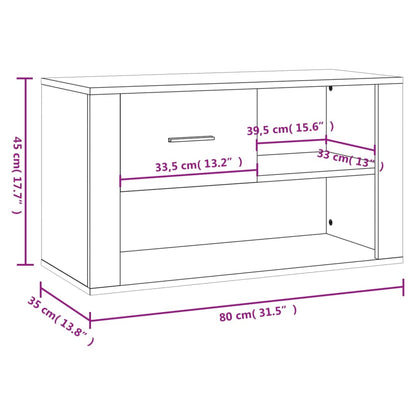 Skoskab højglans hvid 80x35x45 cm træmateriale