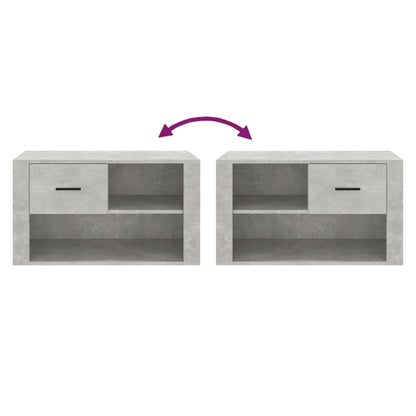 Schuhschrank Betongrau 80x35x45 cm Holzwerkstoff