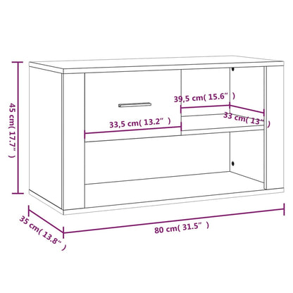 Schuhschrank Räuchereiche 80x35x45 cm Holzwerkstoff