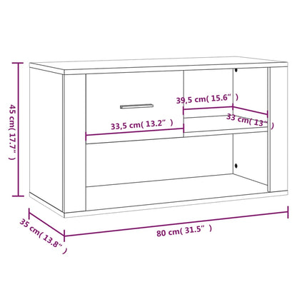 Schuhschrank Grau Sonoma 80x35x45 cm Holzwerkstoff