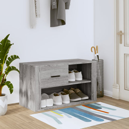 Skoskab Grå Sonoma 80x35x45 cm Træmateriale