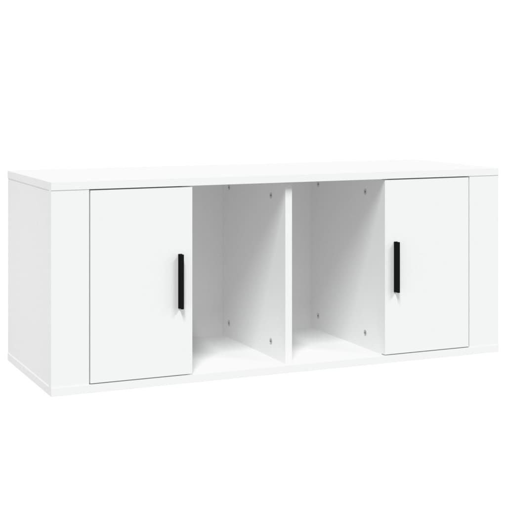 TV-skab Hvid 100x35x40 cm Træ Materiale