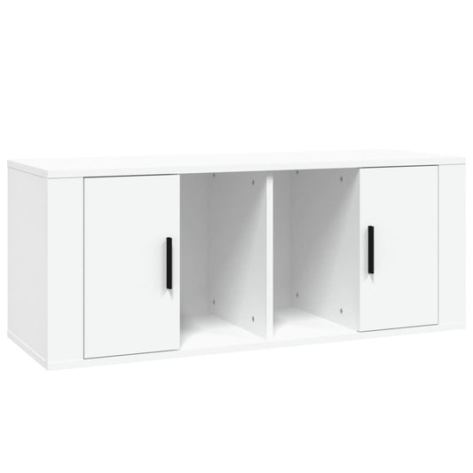 TV-skab Hvid 100x35x40 cm Træ Materiale