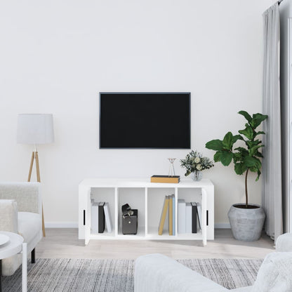 TV-skab Hvid 100x35x40 cm Træ Materiale