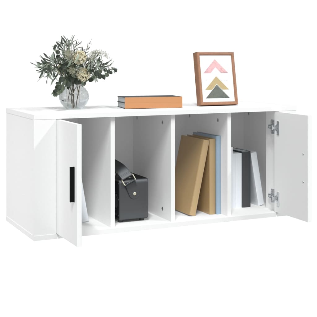 TV-skab Hvid 100x35x40 cm Træ Materiale