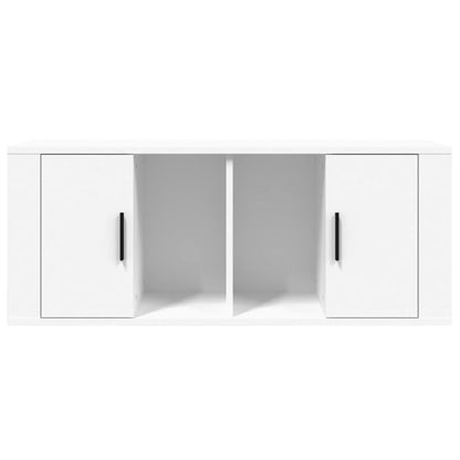 TV-skab Hvid 100x35x40 cm Træ Materiale