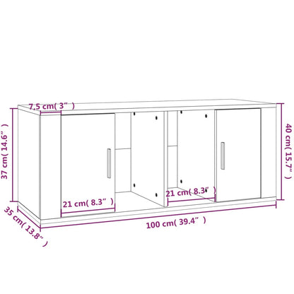 TV-skab Hvid 100x35x40 cm Træ Materiale