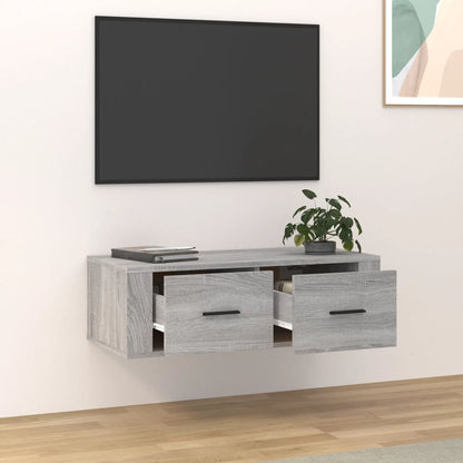 TV vægskab grå Sonoma 80x36x25 cm træmateriale