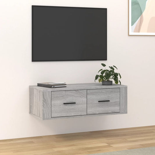 TV vægskab grå Sonoma 80x36x25 cm træmateriale