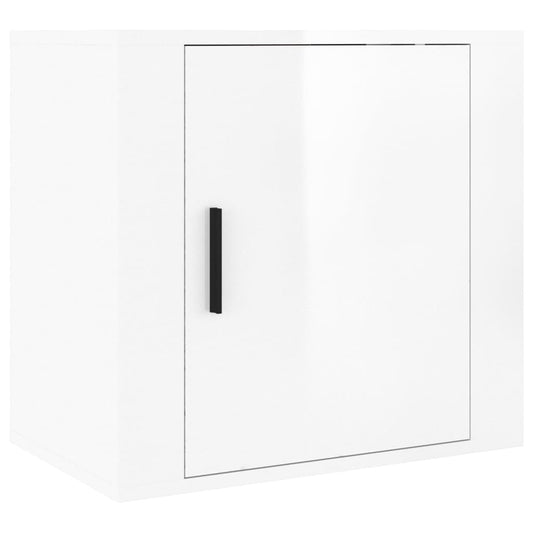 Wand-Nachttisch Hochglanz-Weiß 50x30x47 cm