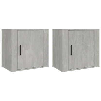 Wand-Nachttische 2 Stk. Betongrau 50x30x47 cm