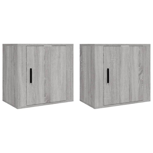 Wand-Nachttische 2 Stk. Grau Sonoma 50x30x47 cm