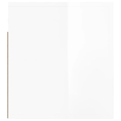 Wand-Nachttische 2 Stk. Hochglanz-Weiß 50x36x40 cm