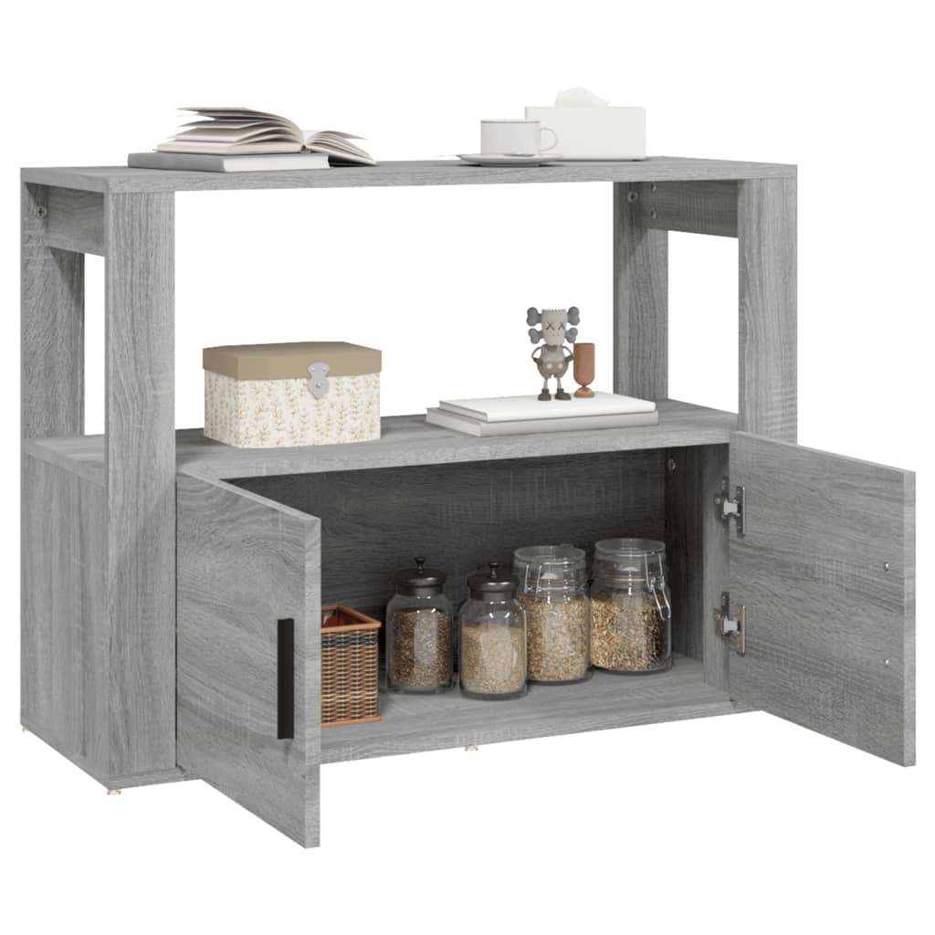 Sideboard Grau Sonoma 80x30x60 cm Holzwerkstoff