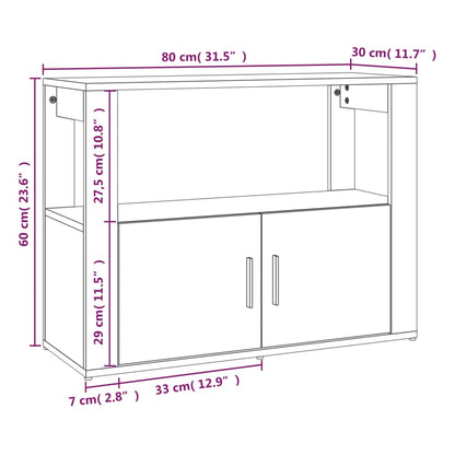 Sideboard Grau Sonoma 80x30x60 cm Holzwerkstoff