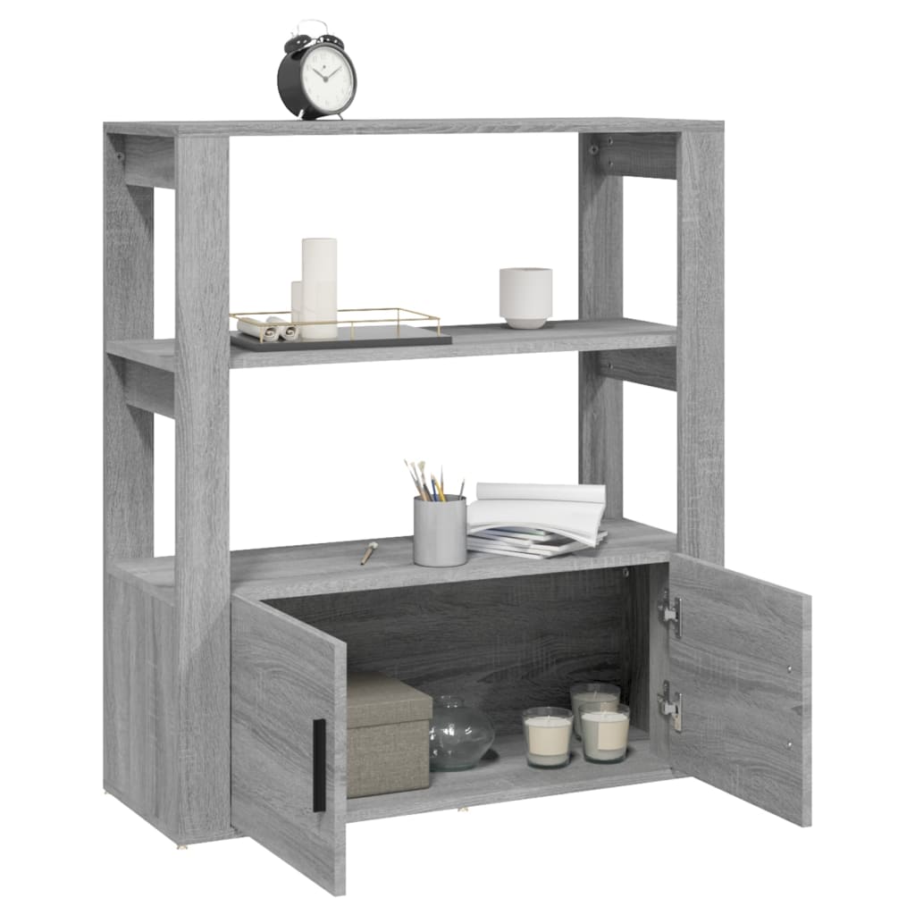 Sideboard Grau Sonoma 80x30x90 cm Holzwerkstoff
