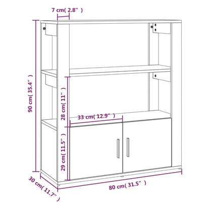 Sideboard Grau Sonoma 80x30x90 cm Holzwerkstoff