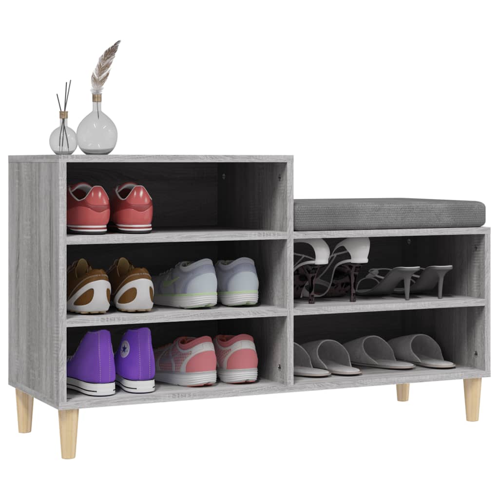 Schuhregal Grau Sonoma 102x36x60 cm Holzwerkstoff