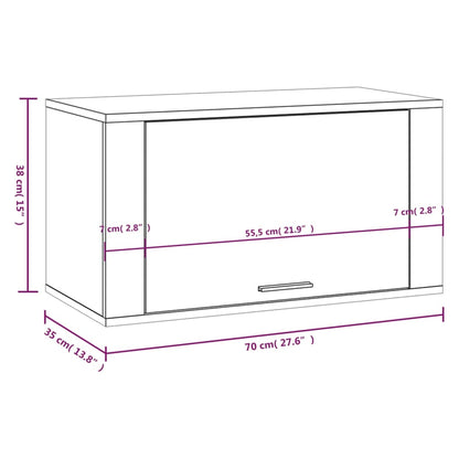 Wand-Schuhschrank Schwarz 70x35x38 cm Holzwerkstoff