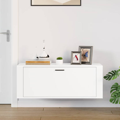 Wand-Schuhschrank Weiß 100x35x38 cm Holzwerkstoff