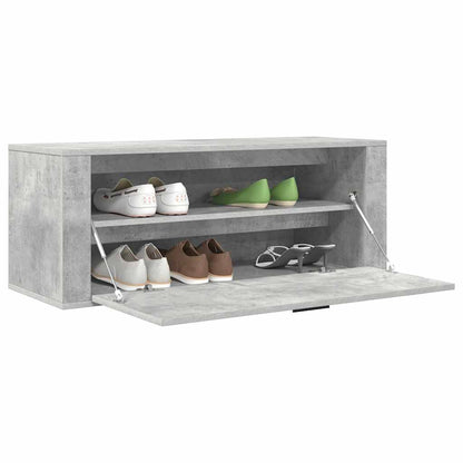 Wand-Schuhschrank Betongrau 100x35x38 cm Holzwerkstoff