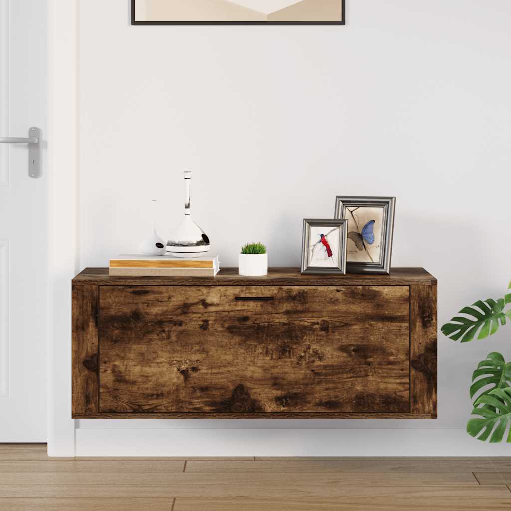 Wand-Schuhschrank Räuchereiche 100x35x38 cm Holzwerkstoff