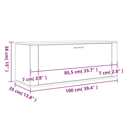 Wand-Schuhschrank Räuchereiche 100x35x38 cm Holzwerkstoff