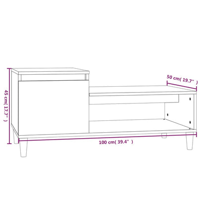 Couchtisch Betongrau 100x50x45 cm Holzwerkstoff