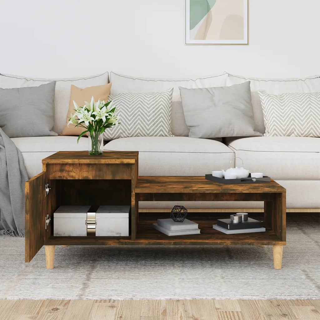 Sofabord røget eg 100x50x45 cm træmateriale