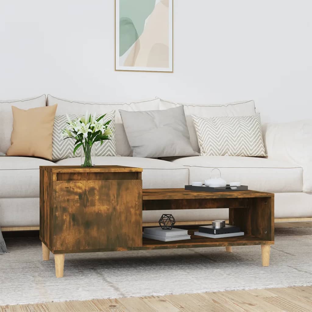 Sofabord røget eg 100x50x45 cm træmateriale
