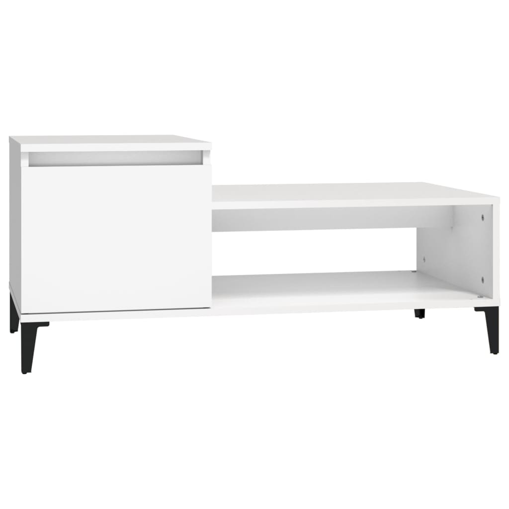 Sofabord Hvid 100x50x45 cm Træ Materiale