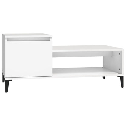 Sofabord Hvid 100x50x45 cm Træ Materiale